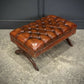 Hand Dyed Buttoned Leather Footstool
