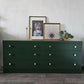 Large Vintage Dark Green Chest of Drawers with Scallops