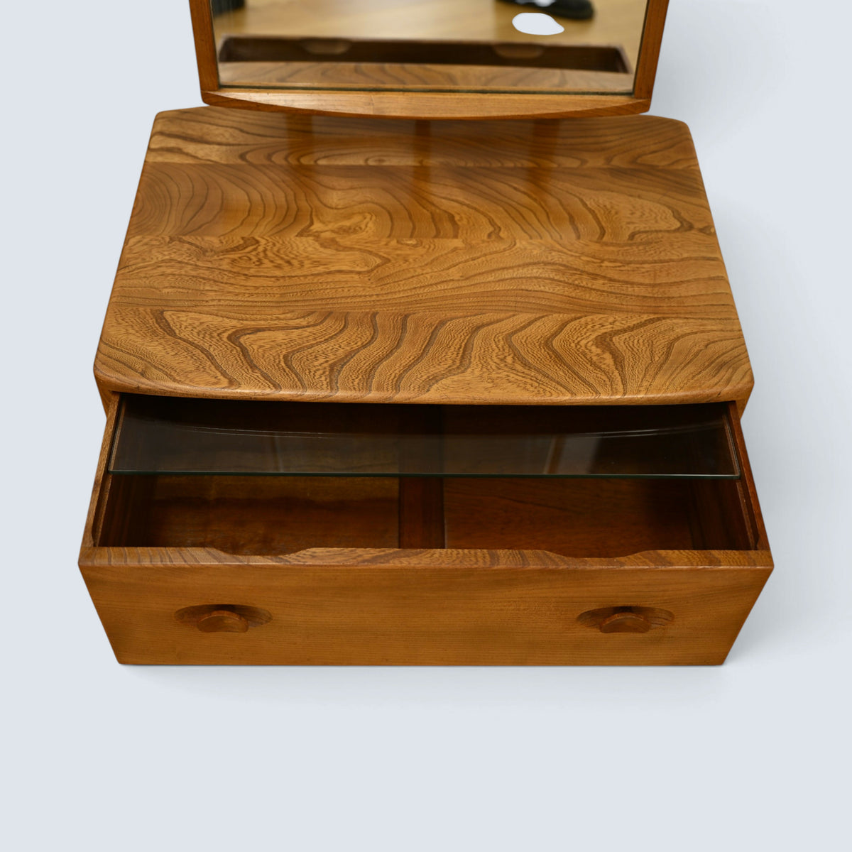 Ercol Dressing Mirror On Casters With Drawer Natural Light FREE UK Delivery*