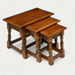 Old Charm Oak Nest of 3 Tables Model 1494 Tudor Brown Finish Free UK Delivery. SBR10606/1906E