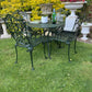 Ornate Vintage Green Patio Set With 4 Chairs