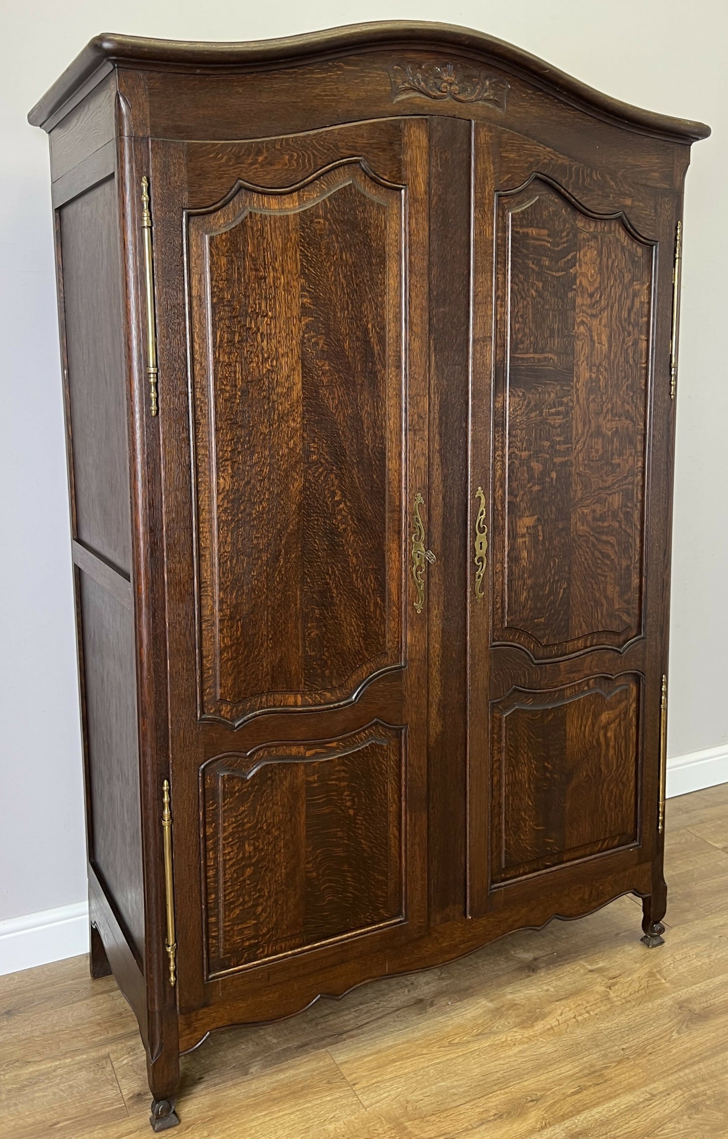 Wardrobe Antique French Louis XVI Style Oak Two Door Carved Armoire LOT 6466