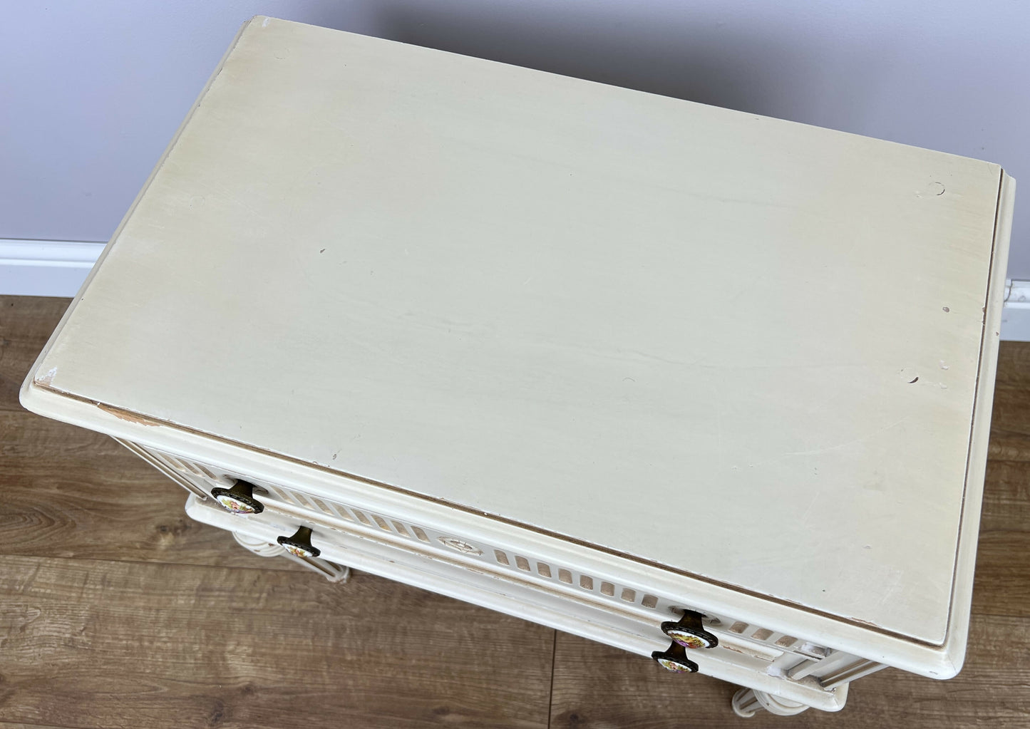 Pair of Bedside Tables Vintage French Shabby Chic Nightstands Cabinets LOT 6228