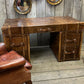 Luxury Hand Dyed Colonial Style Leather Office Desk