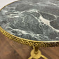 Pair of Circular Gilt Based Tripod Wine Tables with Faux Marble Tops