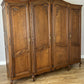 Wardrobe Vintage French Louis XVI Style Oak Four Door Carved Armoire LOT 6113
