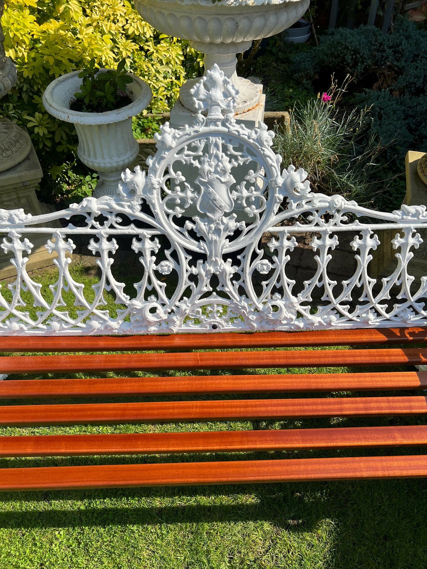 Coalbrookdale Style White Vintage Ornate Garden Bench