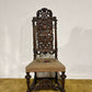 Carolean carved oak high back chair - having a very decoratively carved back, legs66]]