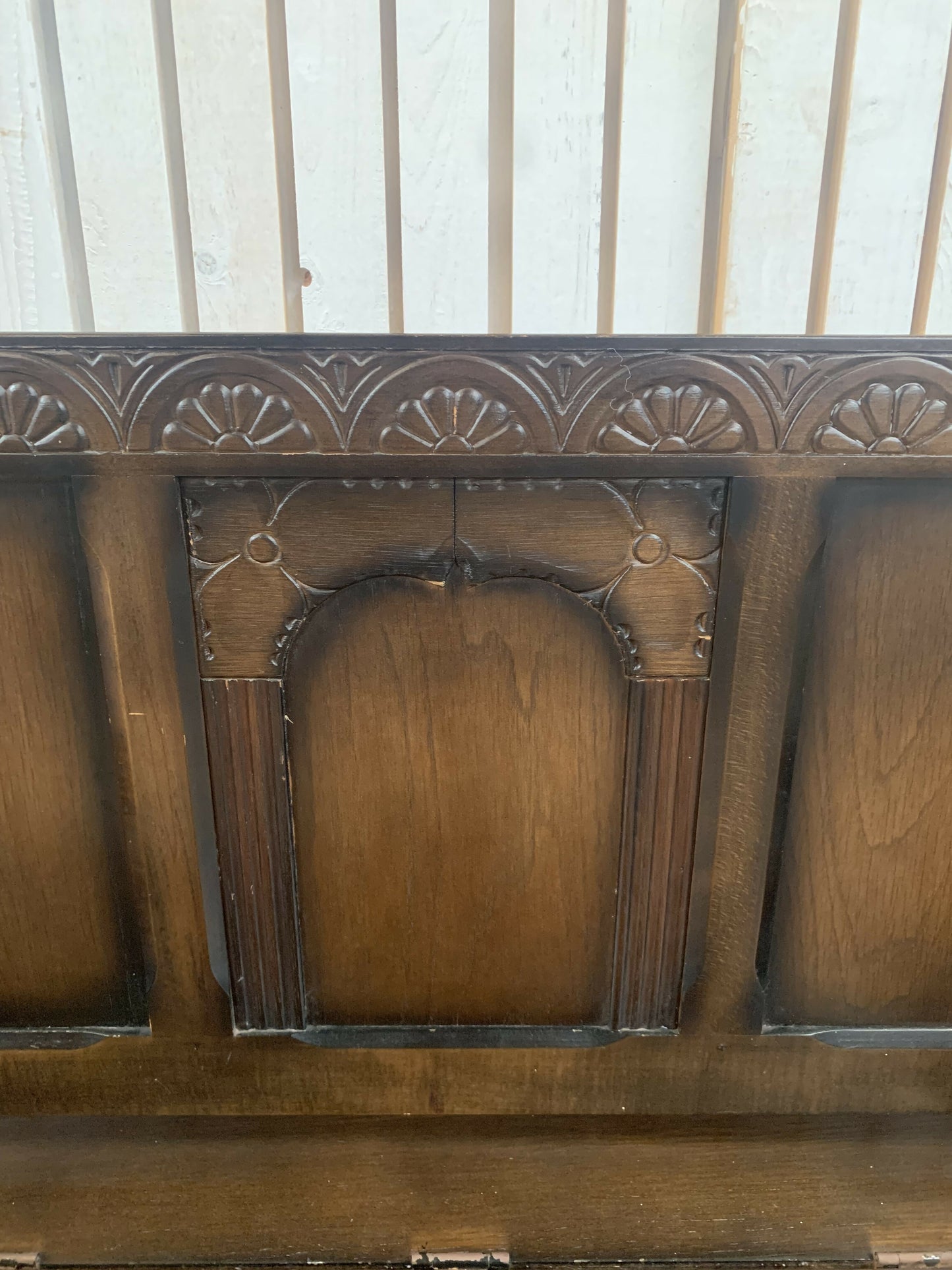 Monks Bench Mid century reproduction Jacobean style monksbench with folding top