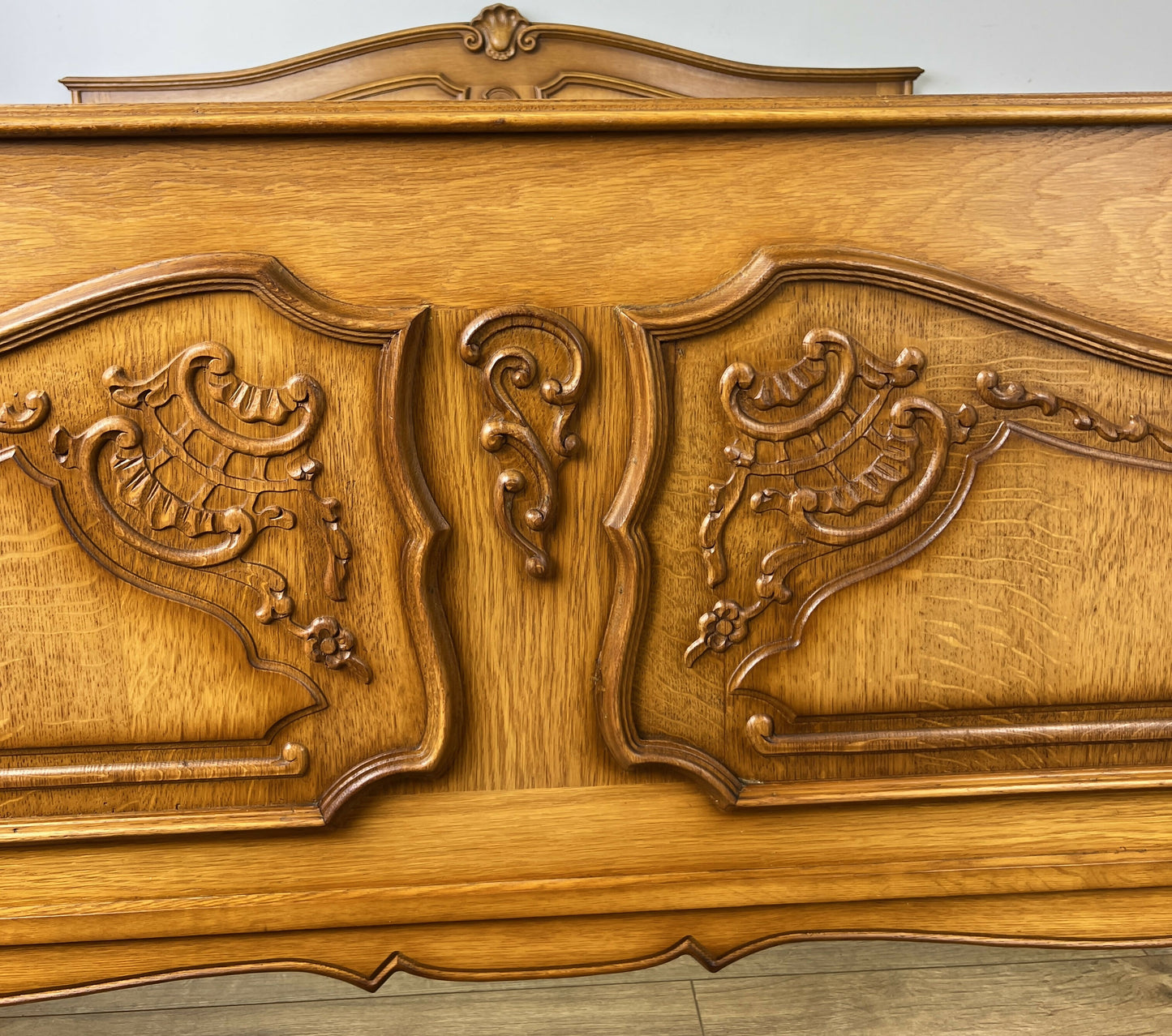 Bed Vintage French Louis XVI Style Double Frame Carved Headboard LOT 6391