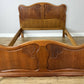 Bed Vintage French Louis XVI Oak Double Bed Frame Carved Headboard LOT 6381