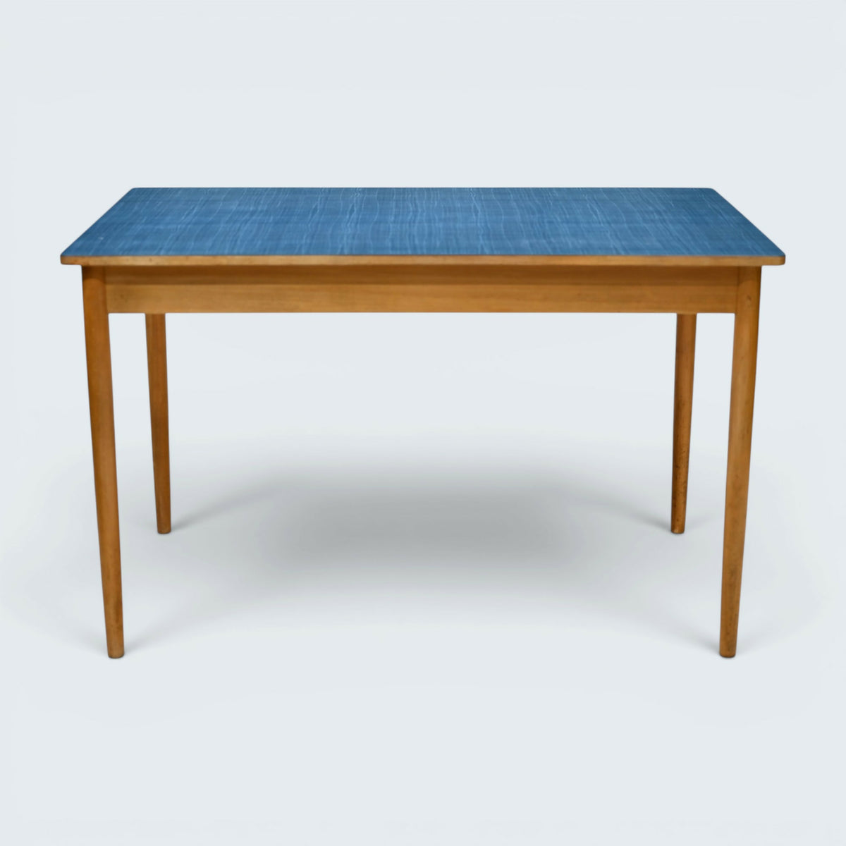 1950/60s Formica Kitchen / Dining Table Blue Top Turned Legs FREE UK Delivery*