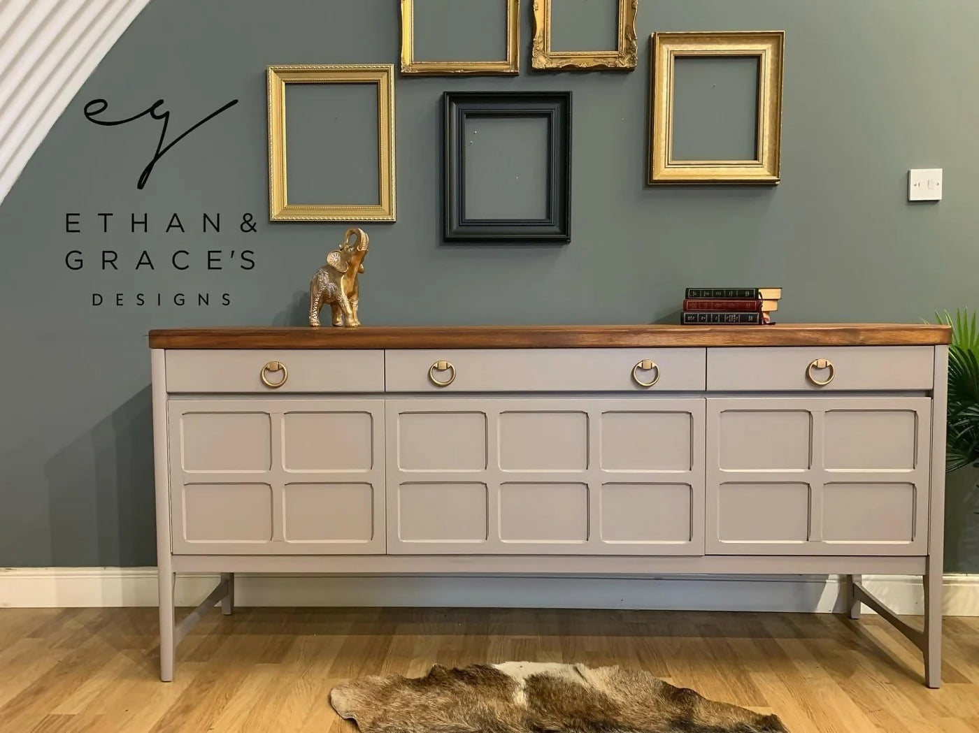 Large Vintage teak sideboard in neutral.