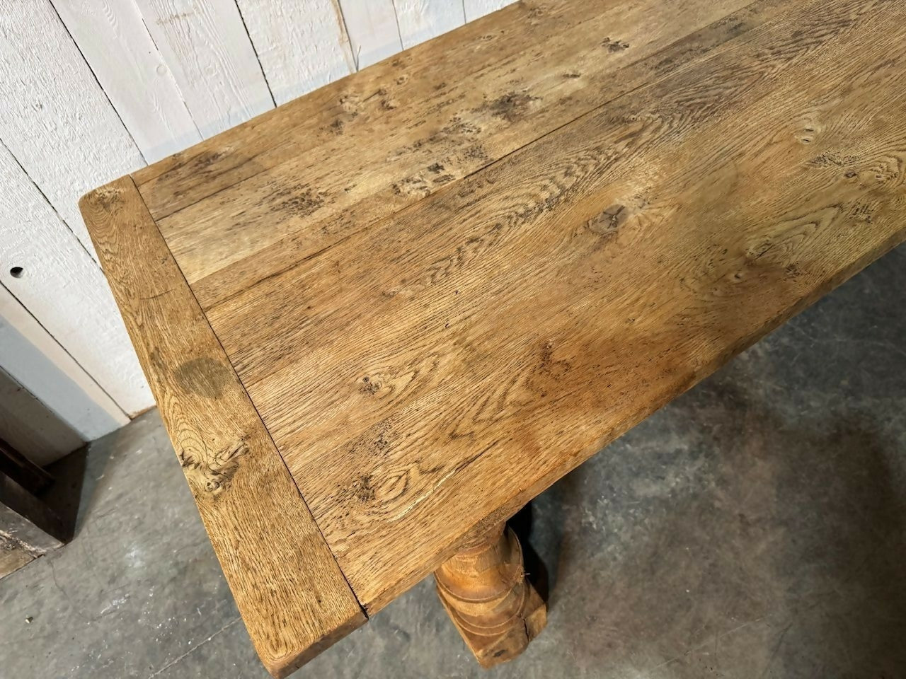 Characterful Larger Bleached Oak Farmhouse Dining Table