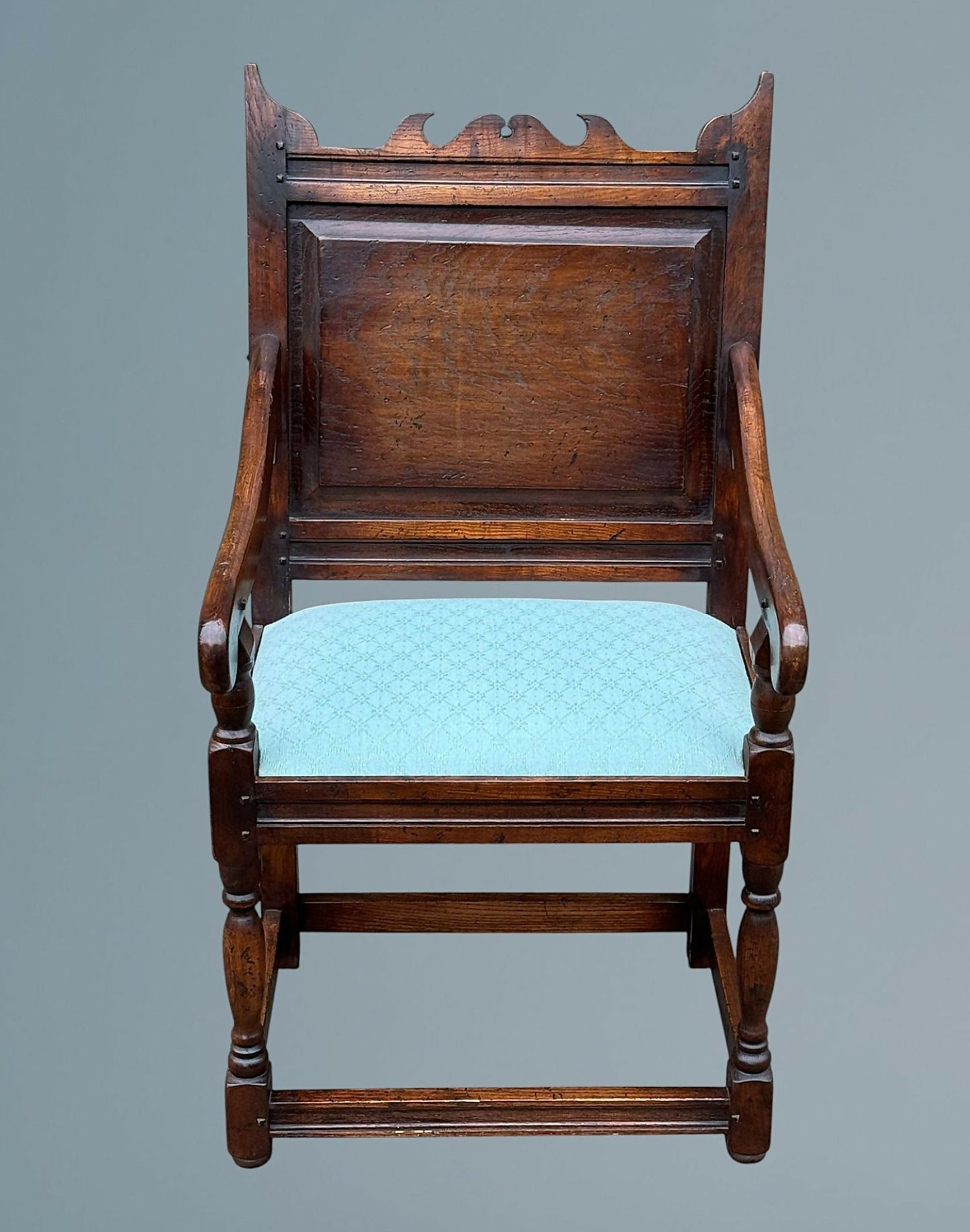 Set of Six Oak Dining Chairs 4+2