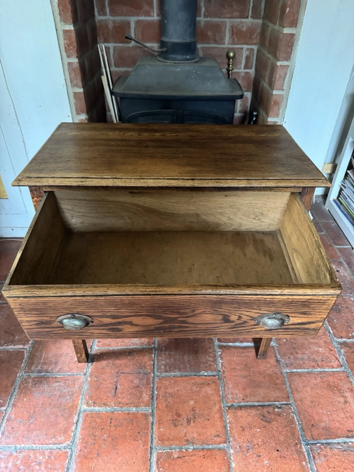 Vintage Oak Bedside Table Chest of Drawers Lowboy