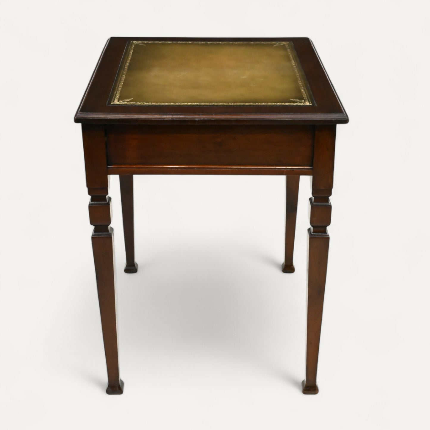 Antique Mahogany Desk Writing Table Green Leather Top Shoolbred FREE UK Delivery. SBR10598/1806E