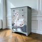 Vintage Stag sage green chest of drawers decoupage tallboy