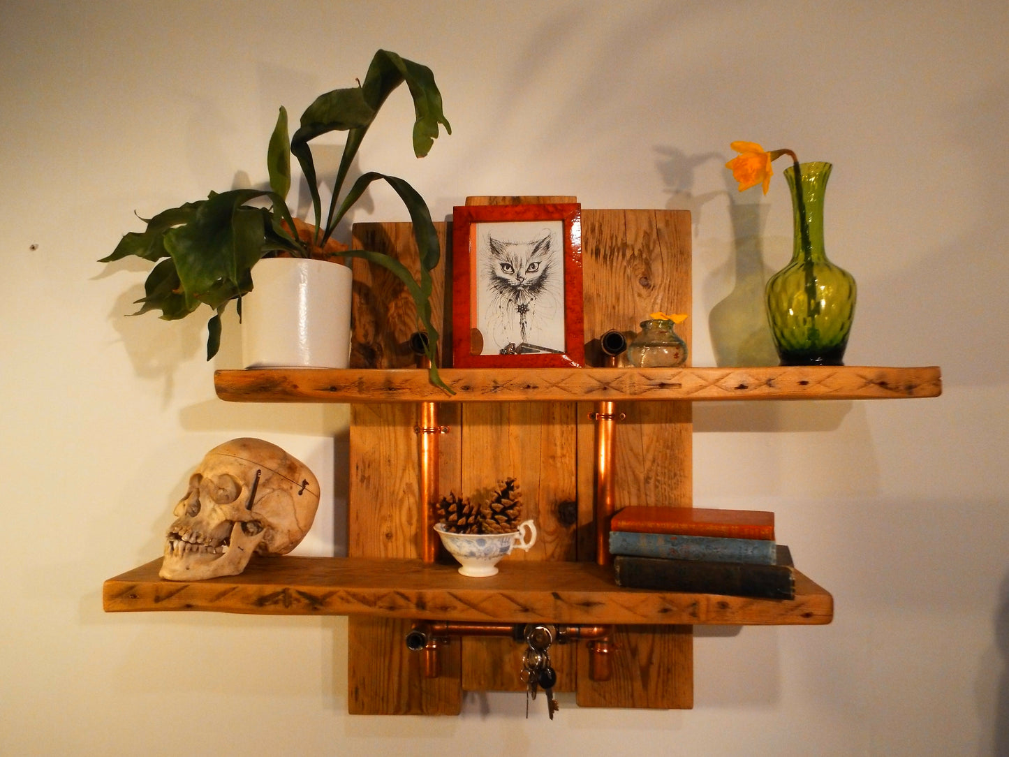 Upcycled pine handmade shelves