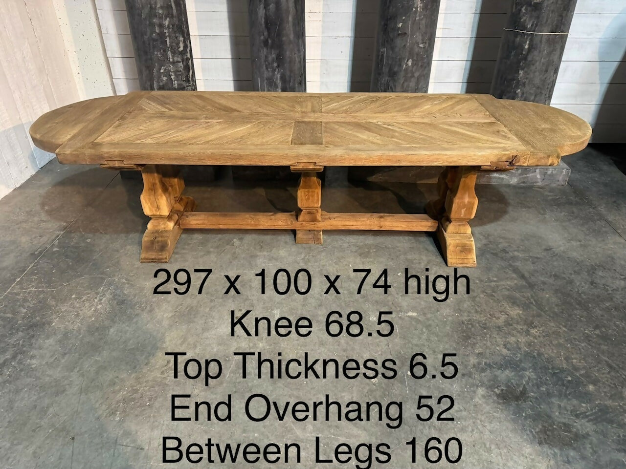 Large 3 Meter French Oak Farmhouse Dining Table