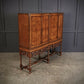 Double Bow Front Burr Walnut Drinks Cocktail Cabinet