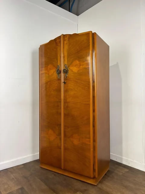 Vintage Wilkin Walnut Fitted Wardrobe