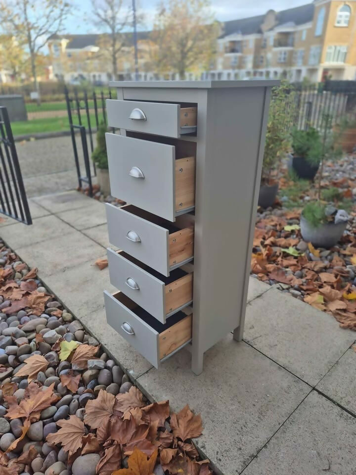 Stylish large Grey Tallboy Drawers