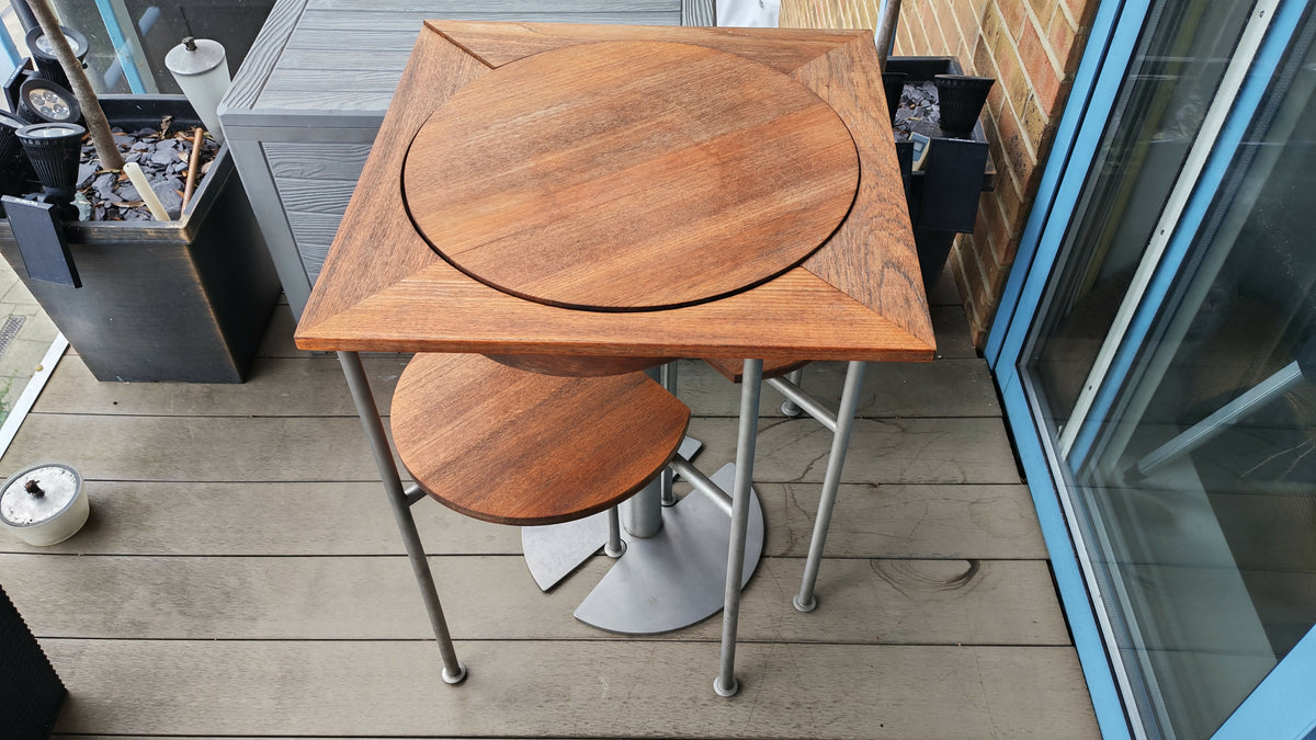 Lister Lutyens patio teak table chairs set