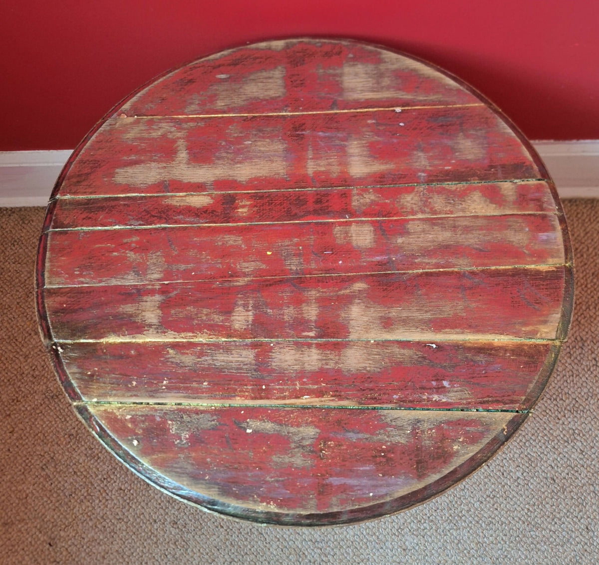 “Ambulance Legs” Whisky Barrel Top Coffee Table