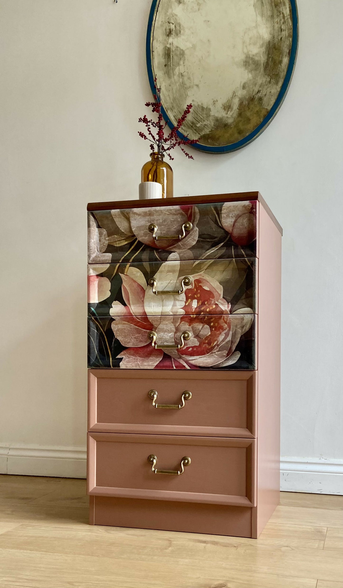 Chest of Drawers G- Plan -Hand -Painted in Dusky Terracotta