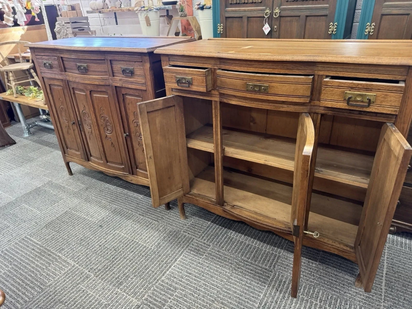 Pair Of French Sideboard Cupboards Chests