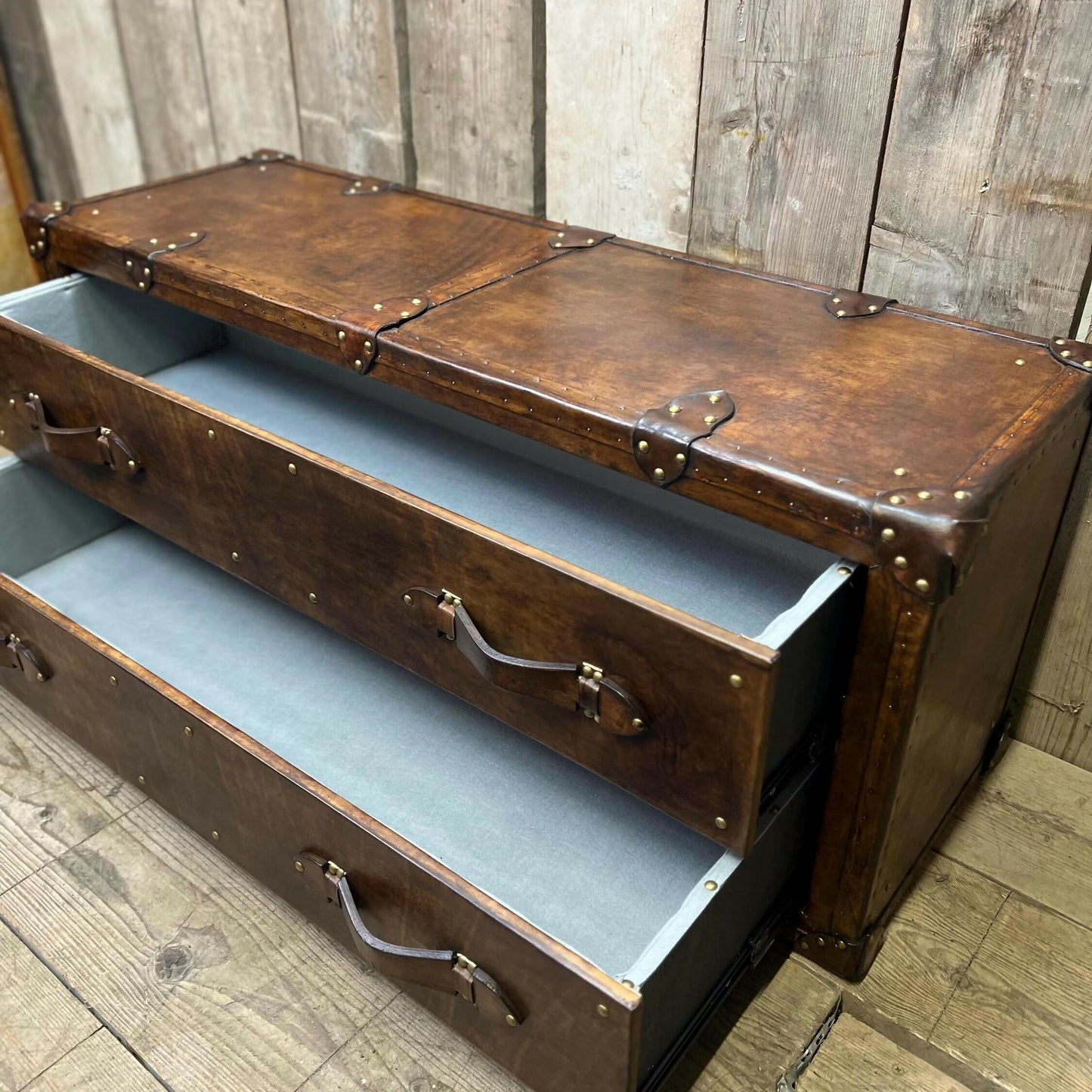 Bespoke hand dyed tailored luxury tv unit