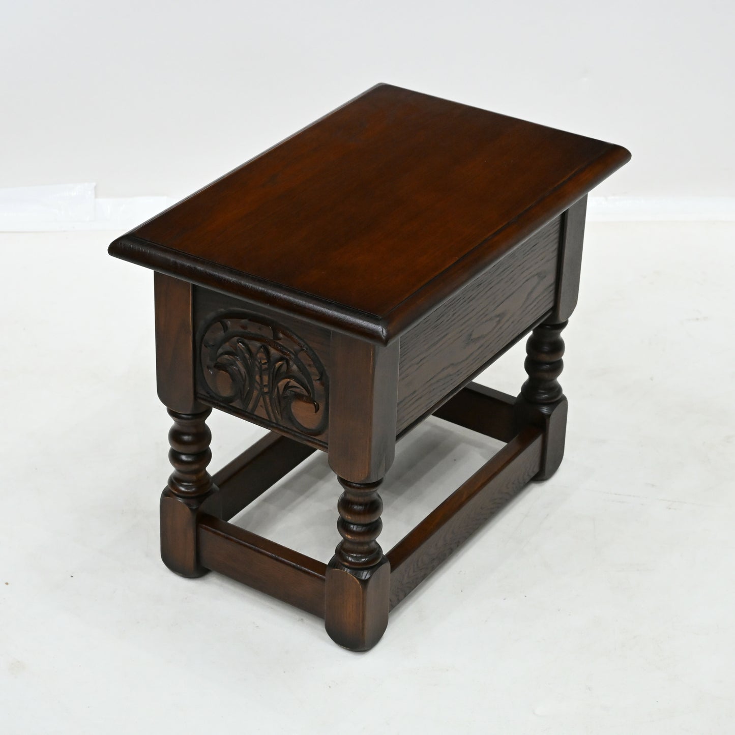 Old Charm Oak Slipper Box Footstool Joint Stool Tudor Brown Finish Free Delivery. SBR10303/0704E