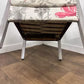 Vintage Painted Grey Cane Back Armchair / Bedroom Chair