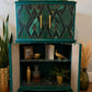 Green and gold Art deco style cocktail cabinet drinks cabinet