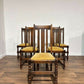 Vintage Set of Five Oak Dining Chairs