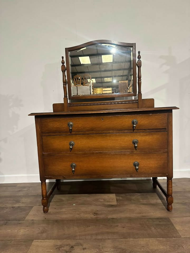 Vintage Oak Dressing Table5