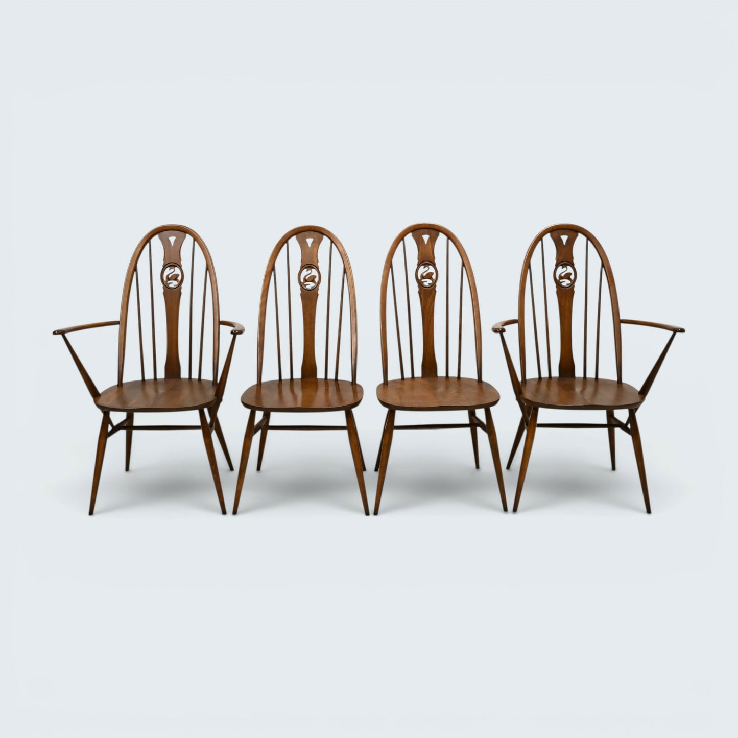 4 Ercol Swan Bow Back Dining Chairs Windsor Bow Golden Dawn FREE UK Delivery*
