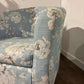 Contemporary Blue Patterned Upholstered Tub Chair