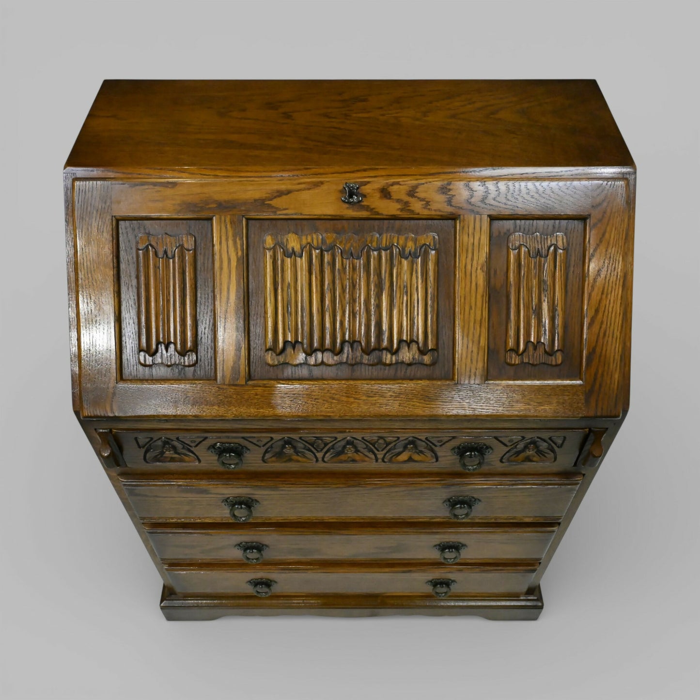 Old Charm Bureau With Fitted Interior 4 Drawers Light Oak FREE UK Delivery*. SBR11124/3010E