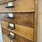 Mid Century Oak Filing Cabinet Tall Chest Drawers Vintage Haberdashery Collectors Archive
