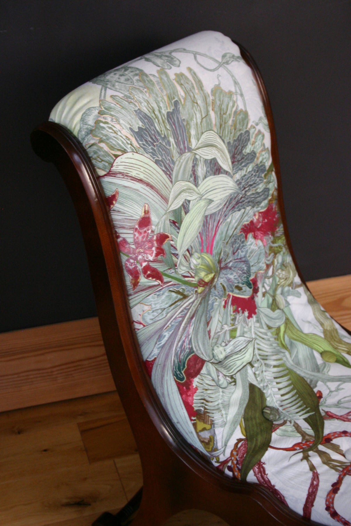 Vintage Slipper Chair – Fully Refurbished in Timorous Beasties Topical Tropical | One-of-a-Kind Designer Statement Chair