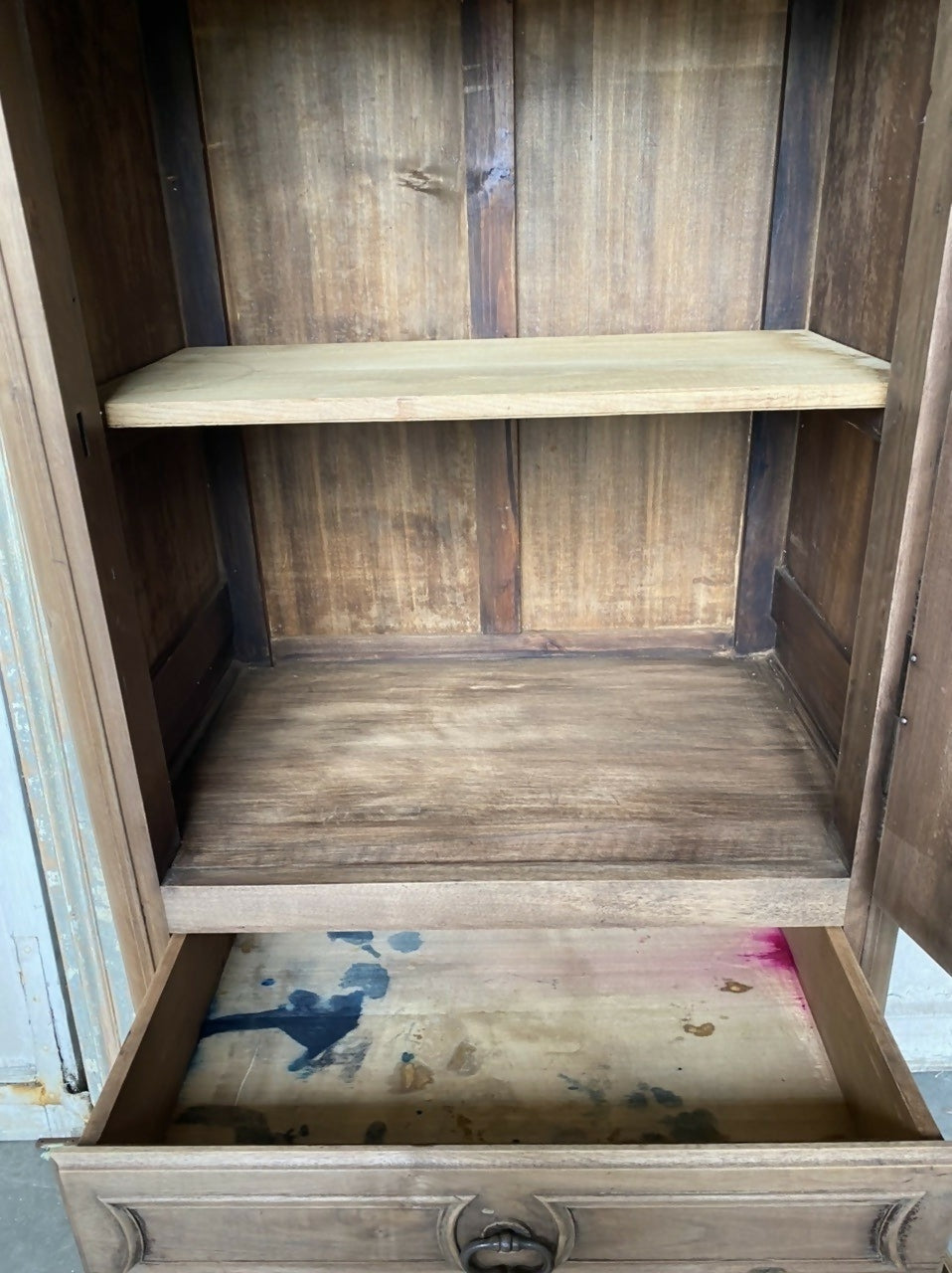 French Single Bleached Armoire