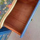 “Blue Floral” 1980s Bedside 3 Drawers