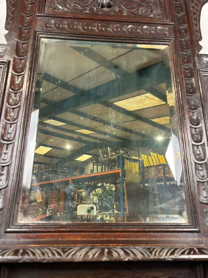 Late 19th Century Carved Gothic Oak Hall Stand