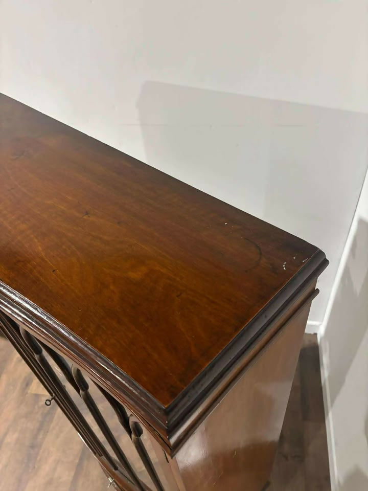 Vintage Mahogany Glazed Bookcase