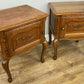 Pair of Bedside Tables Vintage French Louis Oak Nightstands Cabinets LOT 6211