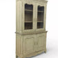 Vintage French Painted Pine display cabinet Glazed doors carving shelves cabrio