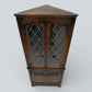 Old Charm Corner Display Cabinet Leaded Glass Doors Tudor Brown FREE UK Delivery