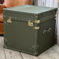 Luxury Leather Olive Green End Table Trunk